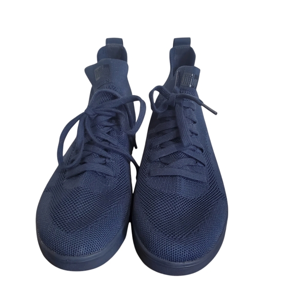 New Fitflop Rally Sneakers High Top Size 8 Blue Knit Shoes Casual Shoes NWT - Picture 2 of 6